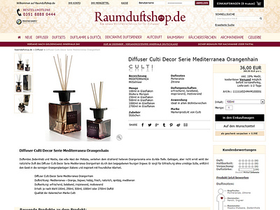 RaumduftShop.de Product Page design