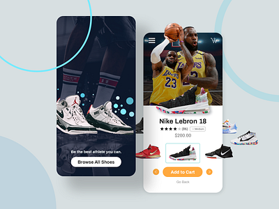 Simple Shoe Store app carousel design graphics mobile shoes shoes store ui ux