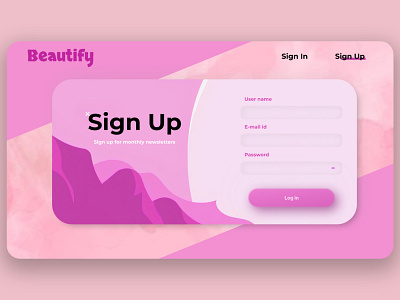 Beautify daily ui dailyui loginpage logo sign up signup