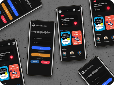 AudioBook audiobook book daily ui dailyui landing page phone app