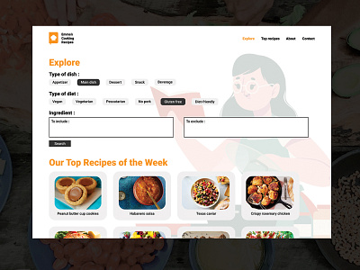 A cooking recipe website ... with a good filtering experience blog branding design elementor filter filtering food recipe sooking web design webdesign webflow website wordpress