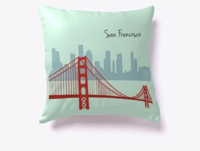 San Francisco - The Golden City california pillow pillow mockup product design product designs san fran san francisco san francisco skyline skyline