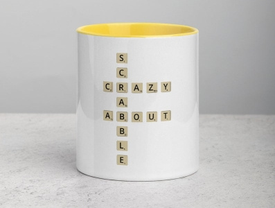 Crazy About Scrabble Mug design digital illustration illustration product design scrabble vector word