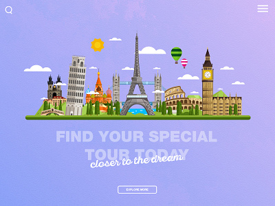 Find Your Special Tour Today design minimal. modern. travel. ui. ux. webdesign