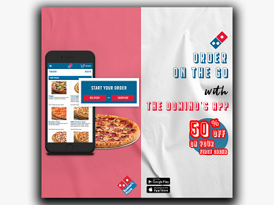 The Domino's App Poster Design adobe adobe illustrator adobe photoshop app coronavirus covid19 design dominos dribbble photoshop pizza pizza logo poster design