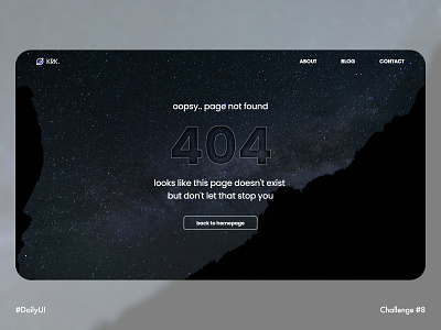 Daily UI 008 • 404 Page 008 404 404 error 404 error page 404page adobe xd daily ui 008 dailyui dailyuichallenge designwebsite figma space ui uidesign uitrends uiux userinterface ux uxdesign
