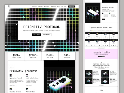 Prismativ - Multi-chain DEX landing page blockchain crypto crypto app cryptocurrency dao dapps dark light theme defi dex finance fintech landing page metaverse nft protocol staking token wallet