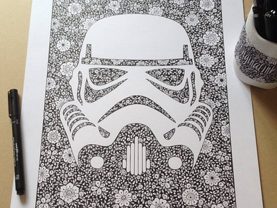 Storm trooper doodle illustration ink star wars