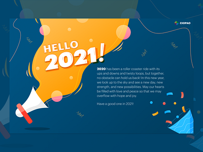 New Year 2021 Postcard graphic design ui