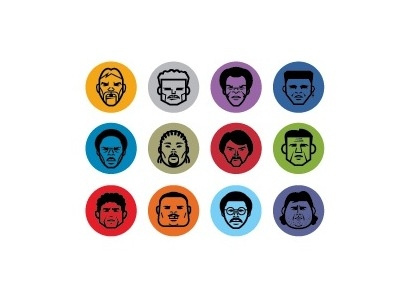 NFL Legends icons.. all 12 of them... football illustration