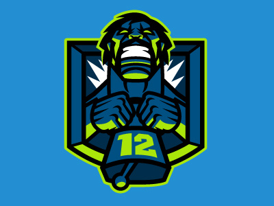 the 12th Man cowbell football logo sports