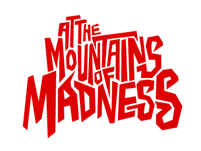 A journey begins at the mountains of madness custom horror logo lovecraft red type