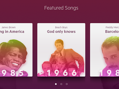 Featured Songs cards cards design music ui ux
