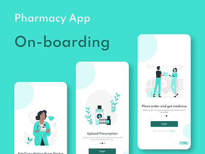 Pharmacy App Ob-boarding UI Design app app design application design illustration oboarding ui ui ux ui design uidesign uiux