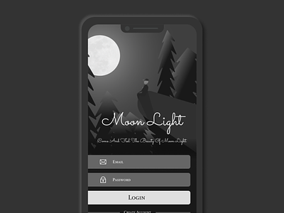 Moon-Light illustration Login Screen app app design application design illustration login design login screen ui ui design uidesign uiux ux