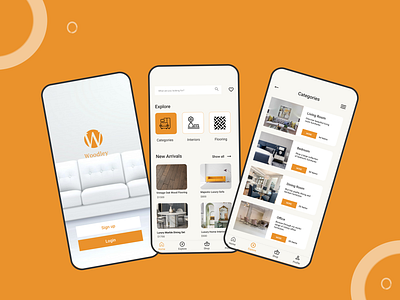 Woodley Furniture app branding design ui ux