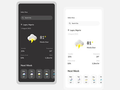 Weather App app design ui weather app