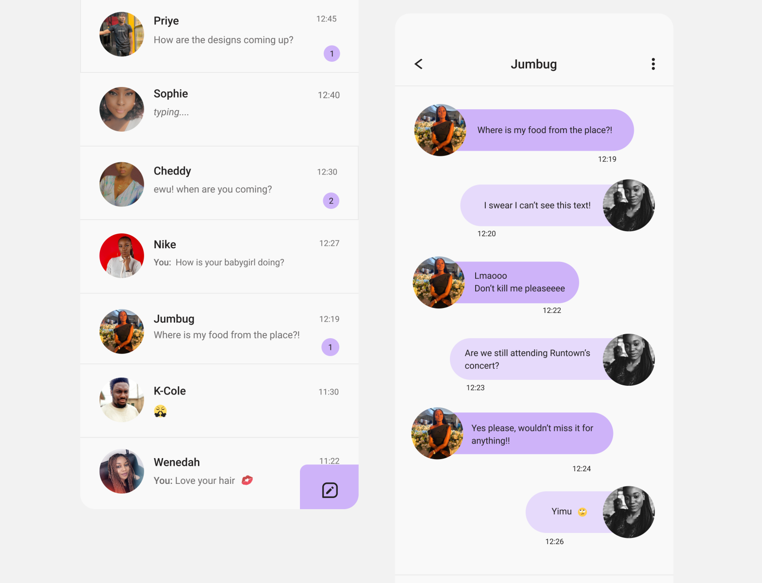 Messenger App by Ebere Wilson on Dribbble