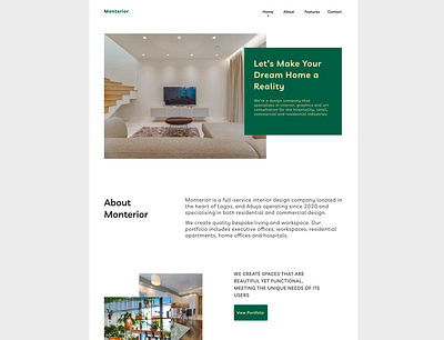 Interior Landing Page branding design interior landing page ui web