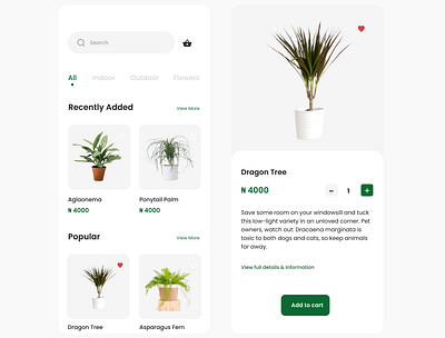 Plant App app design plant app ui ux