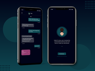 Ava: A chatbot for a mental health app app design ui ux
