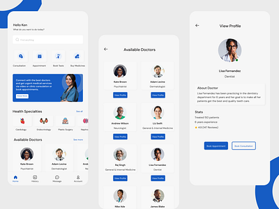 Medical Booking App app design ui ux