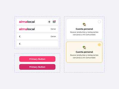 Mobile Web App - Visual Components app button states buttons component design system figma mobile mobile ui navbar radio buttons web