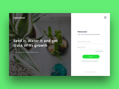 #001 - Sign In Desktop daily ui desktop green mobile plants sign in smart ui ux web