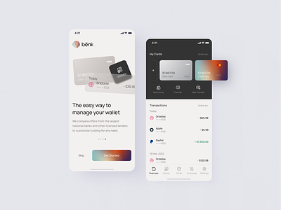 bēnk - onboarding & home screen