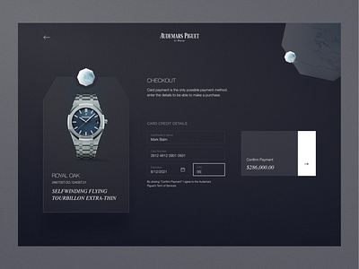 Audemars Piguet - Checkout brand design ecommerce figma gradient inspiration inspo luxury modern store stores ui ui design ux uxdesign vibrant watch watches