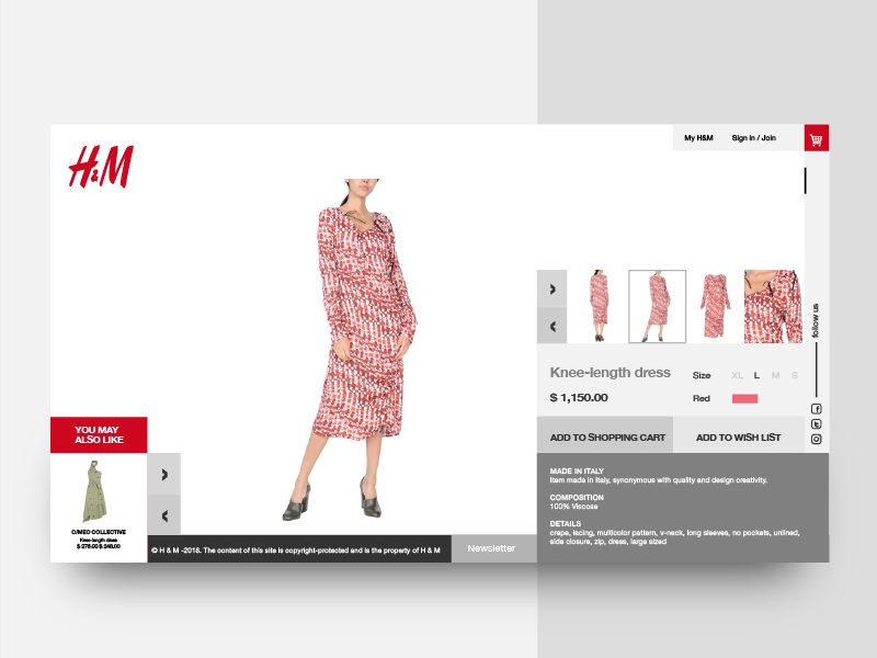 H M Store Concept Product Page By M A Raihan On Dribbble