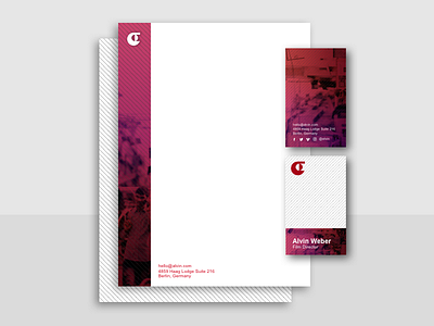 Film Maker Dribbble Lh Bc branding business card designer letterhead minimal stationary