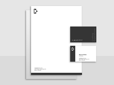 Minimal stationary branding business card designer letterhead minimal stationary