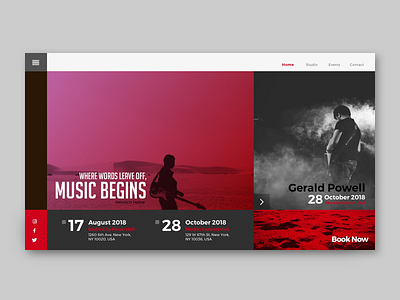 Music concert web concept booking booking ui concert desktop fullscreen music responsive ui ux web web design website