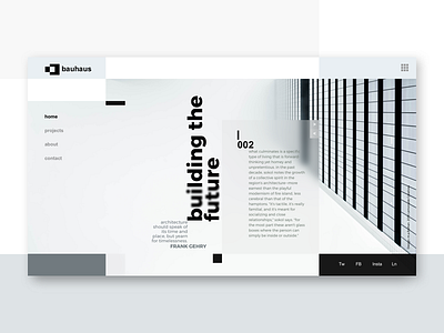 Bauhaus_Home Page architechture archive desktop fullscreen portfolio responsive typography ui ux web design website