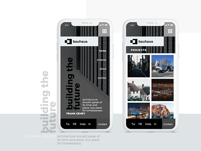 Bauhaus_iPhone version architechture architects archives blog concept portfolio responsive typography ui ux web design website