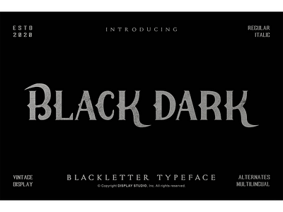 Black Dark Font black dark blackletter branding clothing display fonts landmark logotype