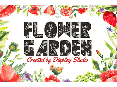 Flower Garden Font branding decorative display flower garden font greeting logotype modern