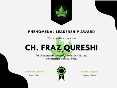 LEADERSHIP AWARD CERTIFICATE DESIGN