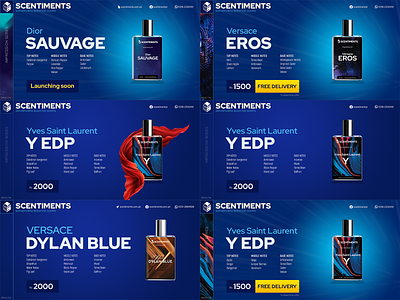 Scentiments product detail banners branding design graphic design illustration typography vector