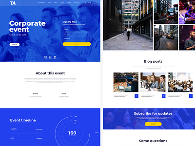 Website UI Design - Corporate Event app branding css design development graphic design html illustration template typography ux web website