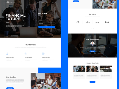 Website UI Design - Financial Future app branding css design development graphic design html illustration logo typography ui ux vector web website