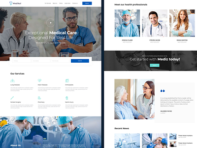 Website Template - Medical Care branding design graphic design illustration medical template typography ui ux web website