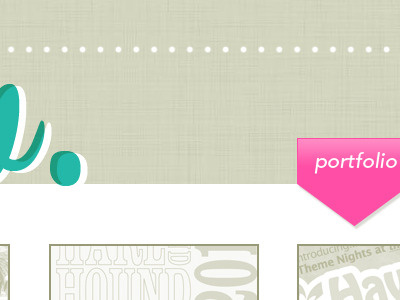 Personal Online Portfolio Sneak Peek khaki personal pink portfolio teal texture ux