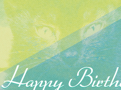 Birthday Card birthday birthday card blue card cat green happy birthday