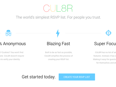 CUL8R - The world's simplest RSVP list