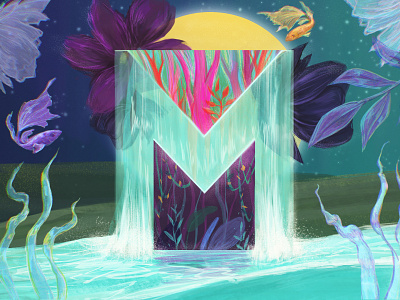 M is for meditation design illustration