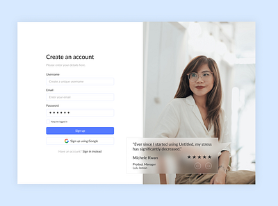 Sign up page dailyui design signup signuppage typography ui ux web webdesign