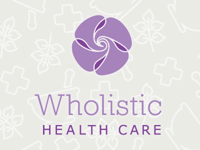 'Wholistic Health Care' Logo brand branding health holistic icon identity logo medicine natural naturopathic organic purple