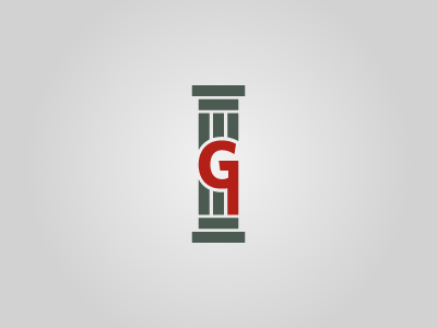 Graansma Paralegal Services Logo Concept bold column grey logo logo design minimalistic pillar red strong
